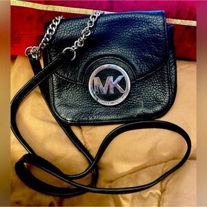 Michael Kors Black Pebbled Leather Crossbody Bag